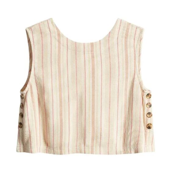 * New ~ TREASURE & BOND ~ Ivory Jana Stripe Reversible Crop Tank Top Size L - Picture 10 of 10